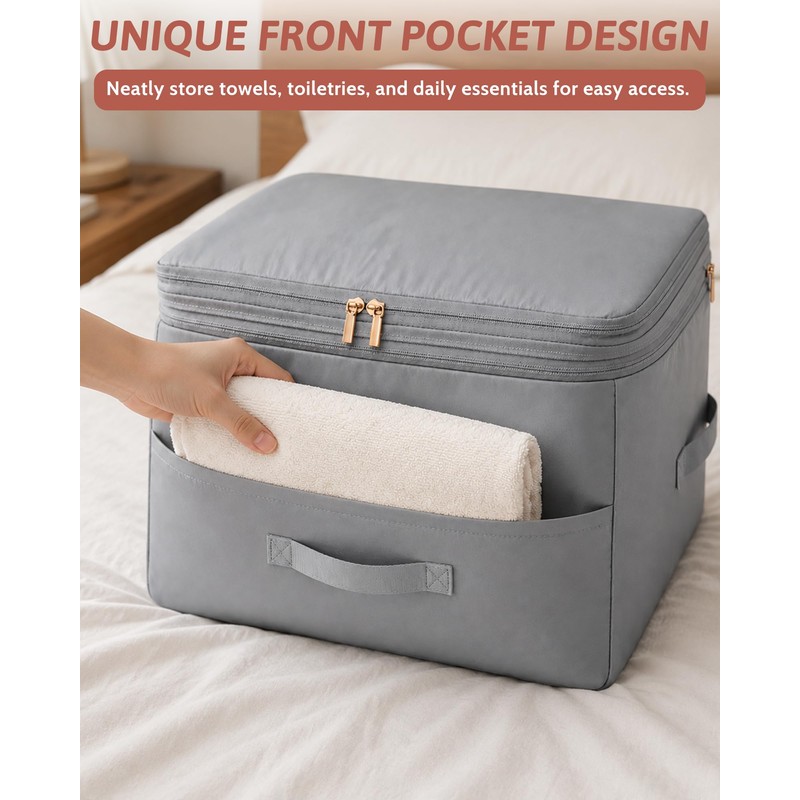Ultra Space Saving Self Compression Organizers, 2 Pack Double Zipper