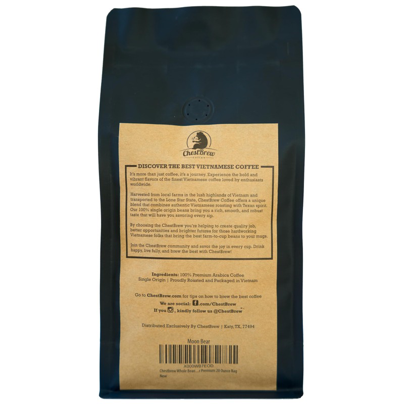 ChestBrew Moon Bear – Strong Smooth Vietnamese Whole Bean Coffee,