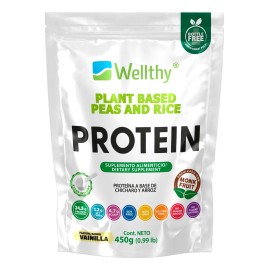 Proteína De Chícharo Y Arroz 15 Serv Sabor Vainilla Wellthy