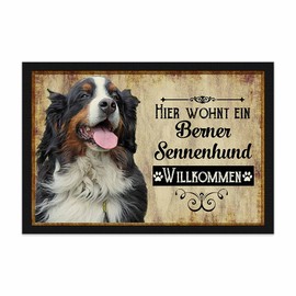 PR Print Royal Doormat Pets with Dog Picture Bernese Mountain Dog - Gift Idea for Dog Lovers and Dog Owners - Size 75 x 50 cm