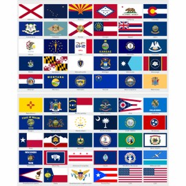 beihaasnatuerlich Country Flag Sticker Set America – 60 Stickers Country Flags 2 Sheets – UV Resistant – Waterproof – Size 5 x 3 cm – for Model Making, Suitcase, Decoration