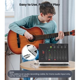 JOMLEY USB C to 6.35mm TS Audio Cable 3.3ft, Type C to 1/4 inch TS Mono Bass/Guitar Audio Recording Cable Compatible with Laptop/Tablet/Smartphone with USB C Ports