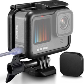 Carcasa protectora para GoPro HERO9, color negro con borde de jaula para GoPro Hero 9 negro con tornillo de montaje y tapa de lente