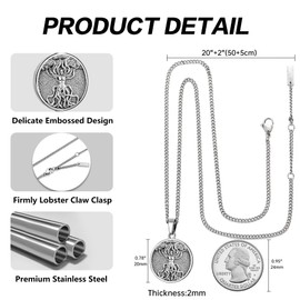 murtoo Tree of Life Necklace for Men, Silver Carved Tree of Life Pendant with Curb Chain for Men, Silver Mens Jewelry Gift 24 Inch (20 inch, silver)