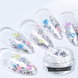 DIAME Diamy Mermaid Shell Silver Flake Silver Foil Nail Glitter / 다이아미 머메이드쉘 실버플레이크 은박 네일글리터