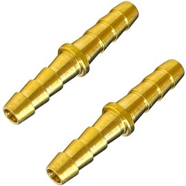 2PCS Brass Hose Barb Fitting Metals Splicer Mender, 3/16" Barb Hose Union Euqal Barbed Coupler Round Union Adapter by CX WONDERLAND