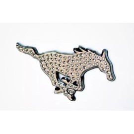 SMU Mustangs Crystal Metal Auto Emblem