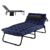 NAIZEA Adjustable 4-Position Reclining Lounge Chair Camping Cot w/ Mat