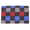 Wool Scarf Men's Winter Scarf Checked in Anthracite Red Blue