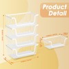 4 Pack Stackable Wire Baskets with Handles for Pantry Organizers