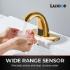 Luxice Brushed Gold Touchless Bathroom Sink Faucet - Automatic Motion