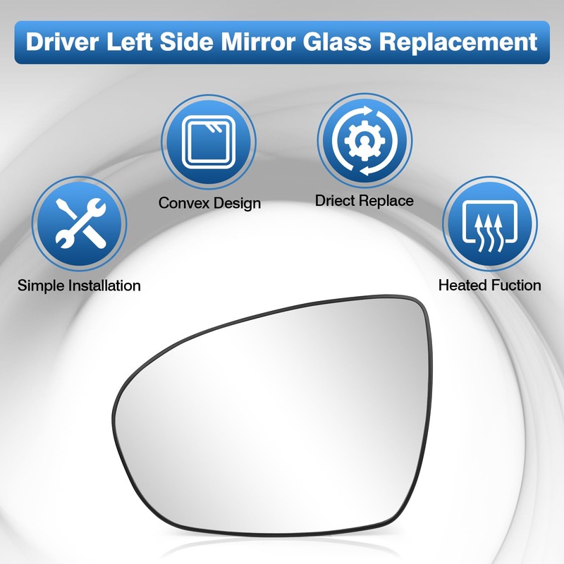 TOP-MAX Driver Side Heated Mirror Glass Compatible with 2011 2012