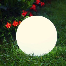 Mr.Go 8-inch Solar Globe Light, RGB Solar Ball Light with Remote/Button Control, Outdoor LED Solar Orb Light with 16 Colors & 4 Modes, for Garden Patio Yard Pathway Ambience Landscape Lighting