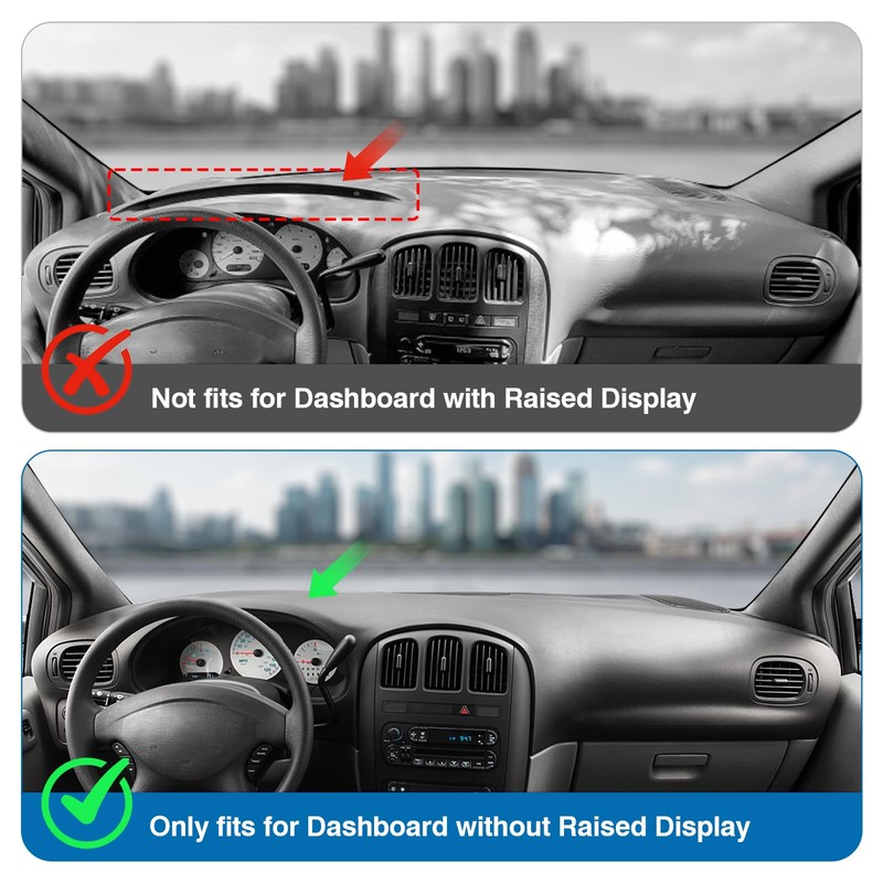 KUST Black Dash Cover for Dodge Caravan/Grand Caravan/Chrysler Town Country