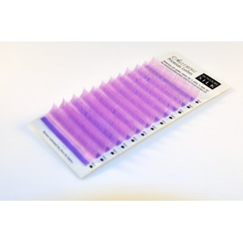 Alluring Mixed Size Color Lashes for Eyelash Extenions (B Curl- Mix (10mm to 14mm), Lilac (light purple))