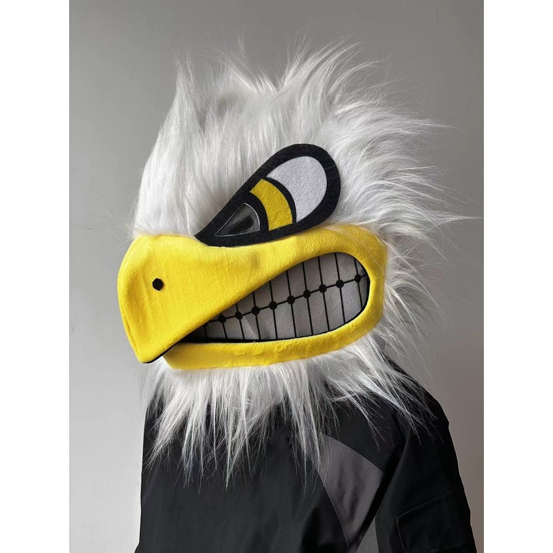 To.beone Plush Eagle Mascot Head Costume Animal Mask Head Adult