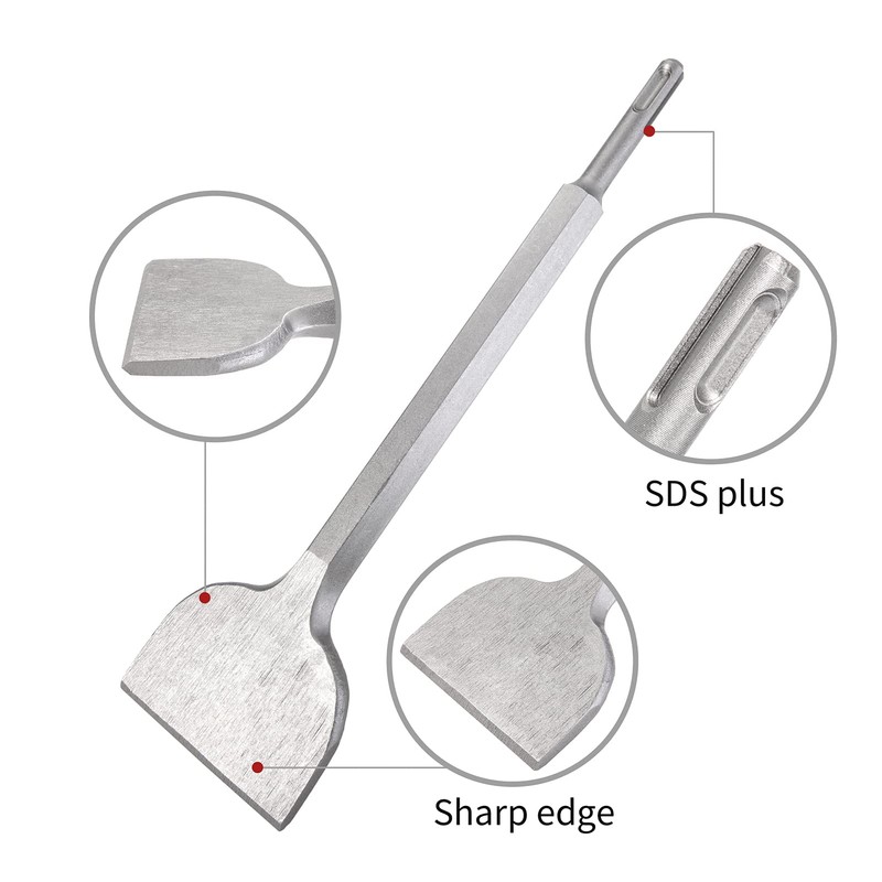HPMAISON Chisel SDS Plus, 280mm*75mm SDS-Plus Wide Flat Chisels, Hammer