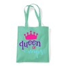 Queen Of Naps Statement cotton tote shopping bag - Mint