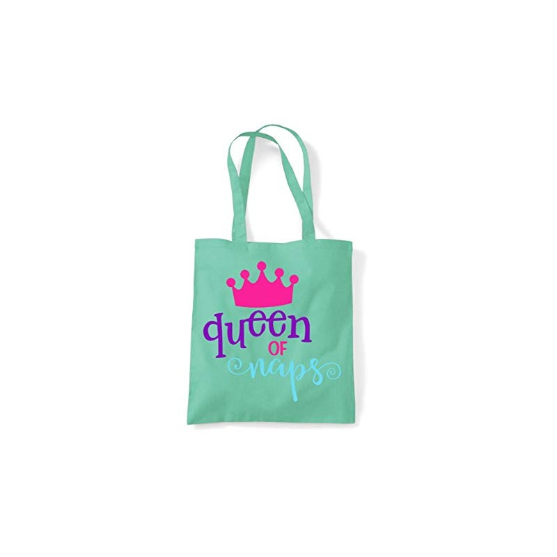 Queen Of Naps Statement cotton tote shopping bag - Mint