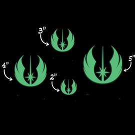 Star Star Inspired Movie Character Space Jedi Symbol Glow in The Dark Sticker Decal for Phone Tablet Laptop Car Truck Window | 5" Sticker | Orange