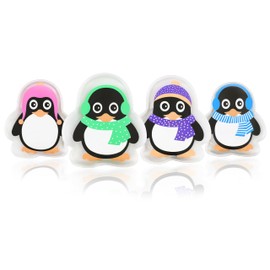 Nordstern Pocket Warmers, Hand Warmers, Penguin, Pack of 4, Reusable Pocket Heating Pad, Heat Cushion for Children and Adults, 9 x 9 cm (Penguin II, One Size)