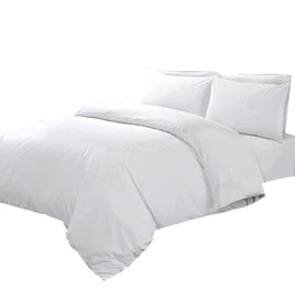 Linens World 200 Thread Count 100% Egyptian Cotton Duvet Quilt Cover Bedding Sets with Pillow cases (White, Single)