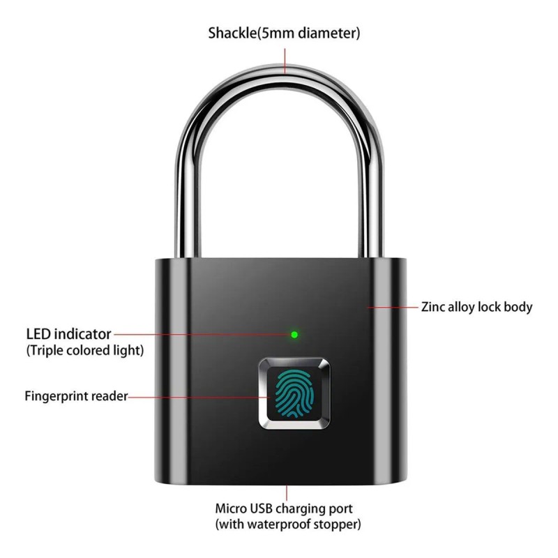 Candados Inteligentes De Huellas, Mxikk-003, 3 Pzas, Biométr