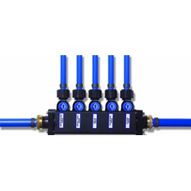 Viega 50063 PureFlow Zero Lead Minibloc-Poly Alloy PEX Crimp 1/2-Inch to 6 No. of Outlets