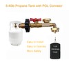 HHXS POL Propane Refill Elbow Adapter with Propane Tank Gauge,