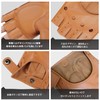 GSG Half-Finger Driving Gloves, Fingerless Leather Gloves for Men, Motorcycle