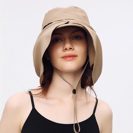 Sun Hat for Men Women Multifunctional Full Protection Fishing Hat Gardening Cap with Face Cover Scarf SNH5M217T Coffee