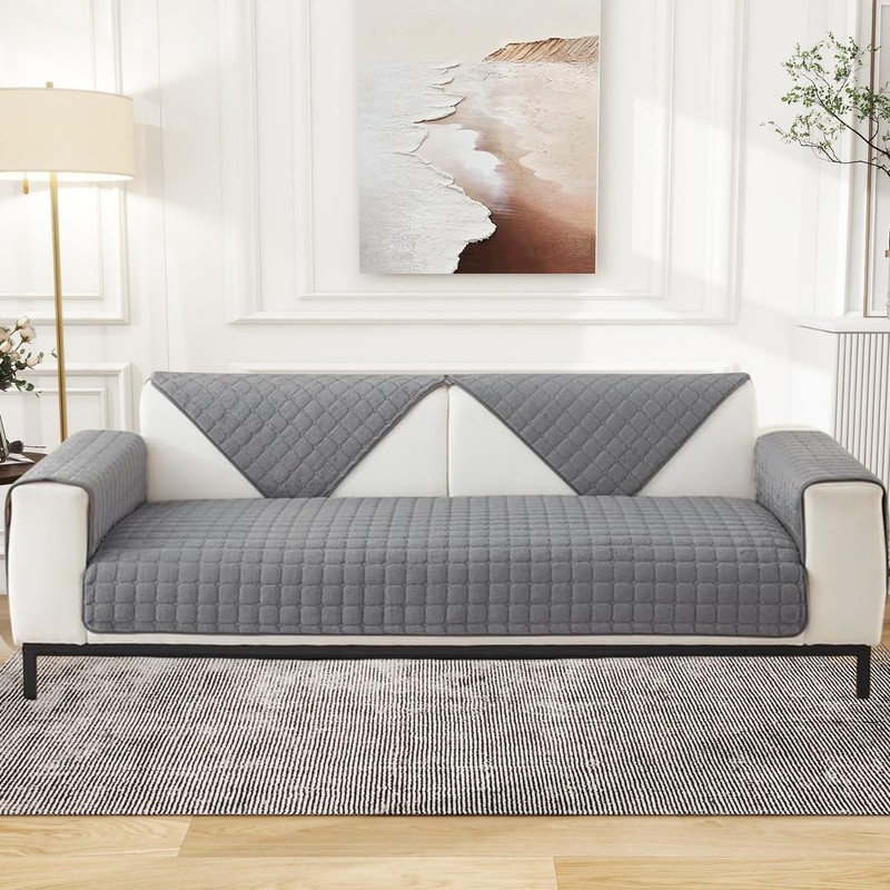 LINGKY Soft Flannel Sofa Covers Washable - Sofa Cushion Covers,