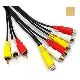 Sound Wave [RCA 2 Splitter, AV Cable, Male and Female] 3RCA/Pin (Video) Cable Distributing Video Audio Distribution Cable M F + F + F .Wave Original Leather-like MicroFiber Cleaning Cloth (3.9 x 3.9