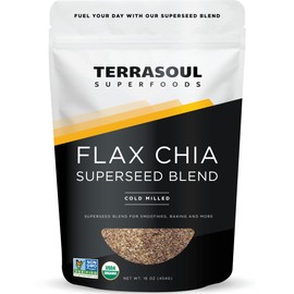 Terrasoul Superfoods Organic Flax Chia Blend, 16 oz - Superseed Boost for Energy & Wellness