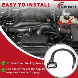 Svicari Turbo Intake Mainfold Pressure Sensor Connector Plug Pigtail Harness for Ford Edge F-150 Fiesta Focus Explorer for Lincoln MKC MKT MKX MKZ Map Sensor Wiring Harness Replace OE#BU2Z-14S411-ATA