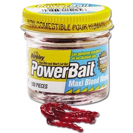 Berkley Kunstköder für das Spinning Angeln Powerbait Blood Worms Maxi Blood Red Forelle Wolfsbarsch