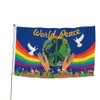 Hztyyier World Peace Flag Dove Rainbow Signs Double Printed World