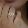 INFUSEU Z Initial Ring Heart for Women Teen Letter Jewelry