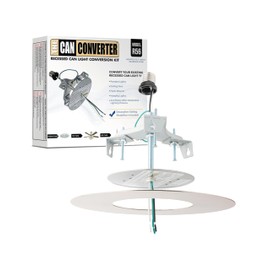 The Can Converter R56 Recessed Can Light Conversion Kit w/ 7"¾ Flat Ceiling Medallion - Home Improvement for 5" & 6" Cans, Converter Kit for Ceiling Fan & Light Fixture, UL Certified, Satin Nickel