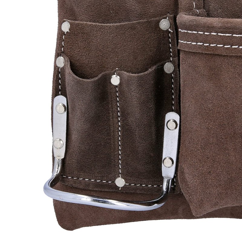 TOUGH MASTER Belt Tool Pouch, 3 Multi Pockets Suede Leather
