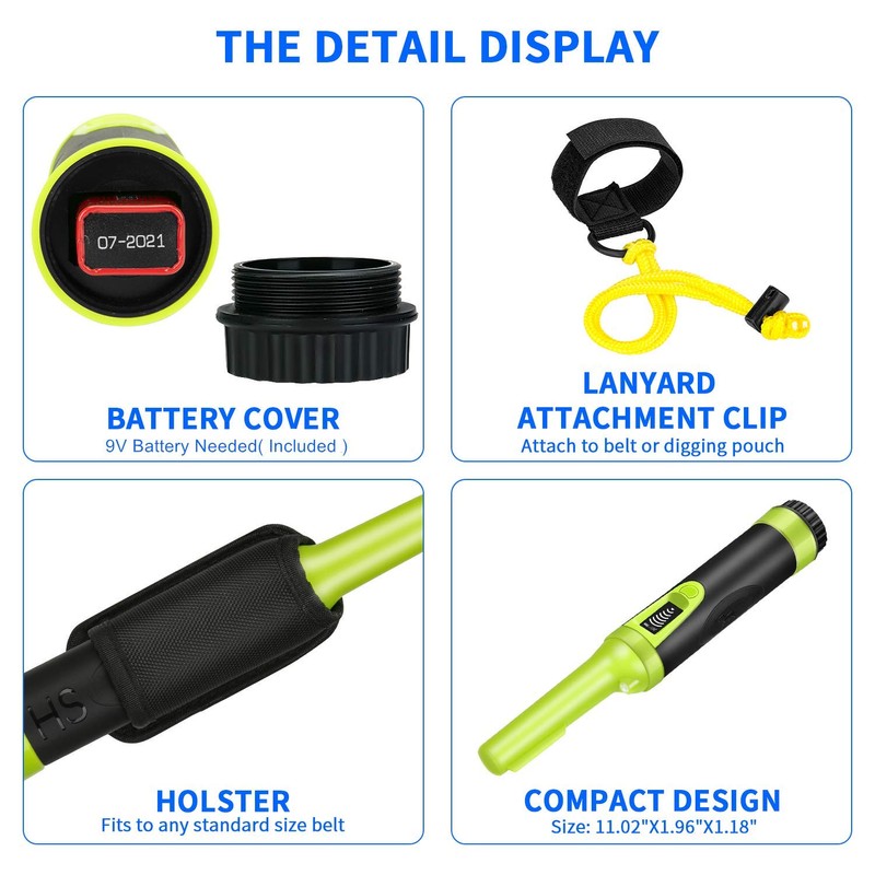 Metal Detector, High Sensitive Waterproof Pointer Metal Detector Pinpointing with