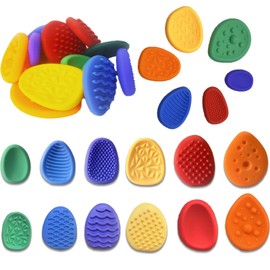 12PCS Random Color Fidget Toys Sensory Stone for Kids，Textured Soft Worry Stone for Autism Kids Calming - Fidget Stress Toys for Students Anxiety Relief - Small Prizes Fidget Toys