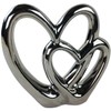 Double Heart Silver Ornament