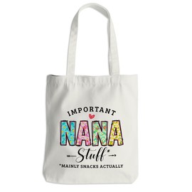 Grandma Gifts Nana Tote Bag from Granddaughter Beach Bag Book Shopping Reusable Grocery Bags for Women Female Granny Nana Grandmother Birthday Mothers Day Christmas Anniversary Appreciation Gifts