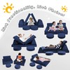 MeMoreCool Modular Kids Couch for Playroom, Navy Foam Play Couch