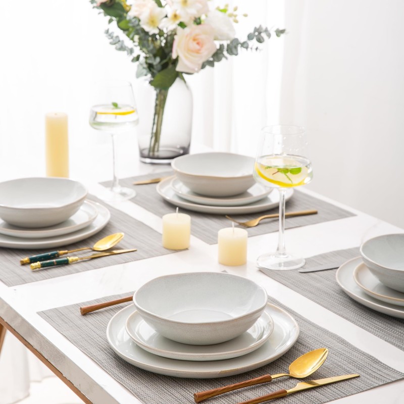 AmorArc Ceramic Dinner Plates Set of 6, 10.5 Inch Handmade
