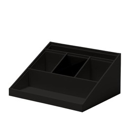 Rössler SOHO Desk Organiser, Multifunctional Desk Accessories with 6 Compartments, Ideal as an Office Organiser, Pen Holder or Organiser System, Space-Saving and Hand-Glued, Colour: Black