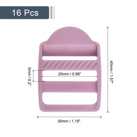 uxcell 16Pcs Plastic Ladder Slider, 2" (50mm) Light Purple Adjustable Lock Buckles Tension Lock Tri-Glides for Belt Backpack Straps Part Replacement