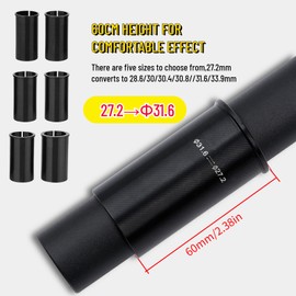 Dilwe Bicycle Reducing Sleeve Seat Post, Bicycle Seat Post Adapter 27.2 mm Aluminium Alloy Reducing Sleeve to 28.6/30/30.4/30.8/31.6/33.9 mm (27.2 Turn 31.6 mm) Riding Frames and Storage