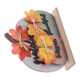 Ciieeo Thanksgiving Wooden Pumpkin Tabletop Sign Fall Home Decor Grateful Thankful Blessed Accent for Farmhouse Living Room Seasonal Gratitude Decoration